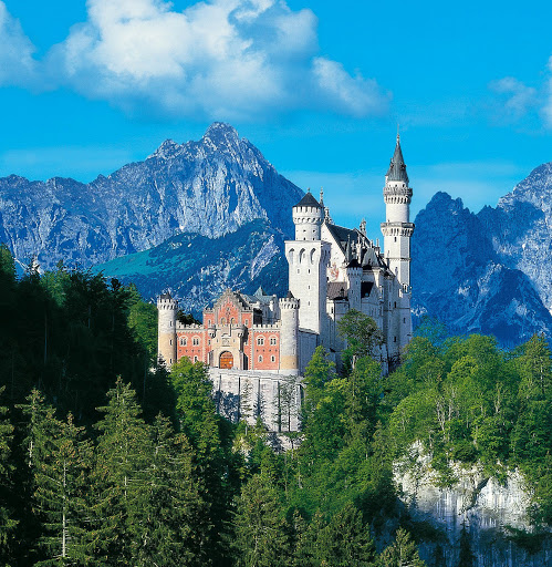 View of Neuschwanstein Castle. From Driving the Alpine Road in Germany